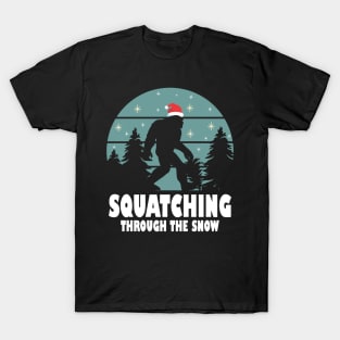 Squatching Through The Snow -  Bigfoot T-Shirt